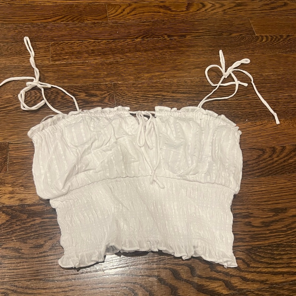 White tank with tie straps